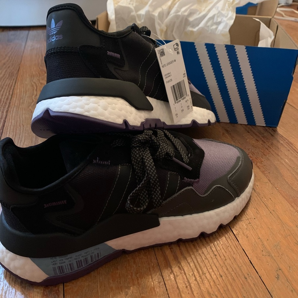 Brand new Adidas Nite Joggers black (with purple)
